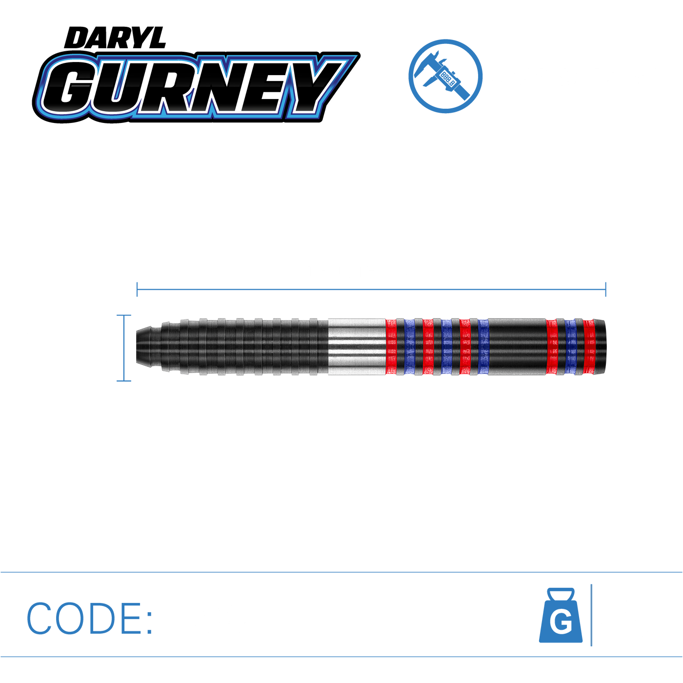 WINMAU DARYL "SUPERCHIN" GURNEY 85% - Steel Tip