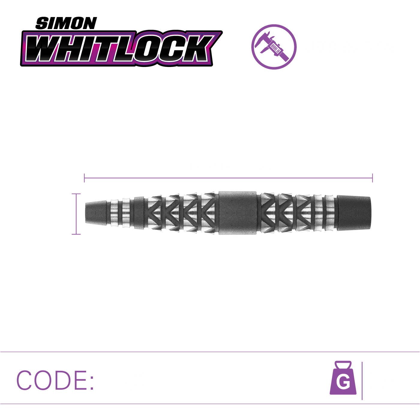 WINMAU SIMON "THE WIZARD" WHITLOCK 90% - Steel Tip