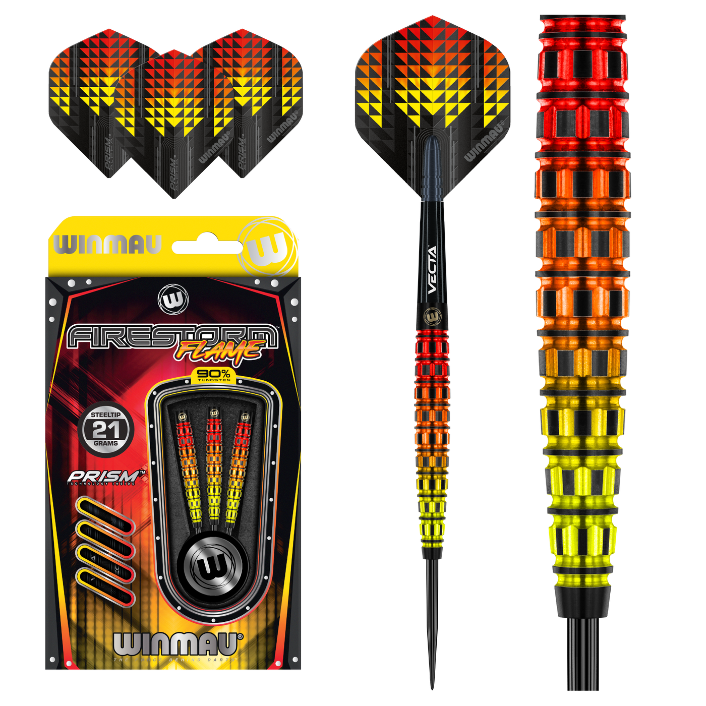 WINMAU FIRESTORM FLAME TORPEDO 90% - Steel Tip