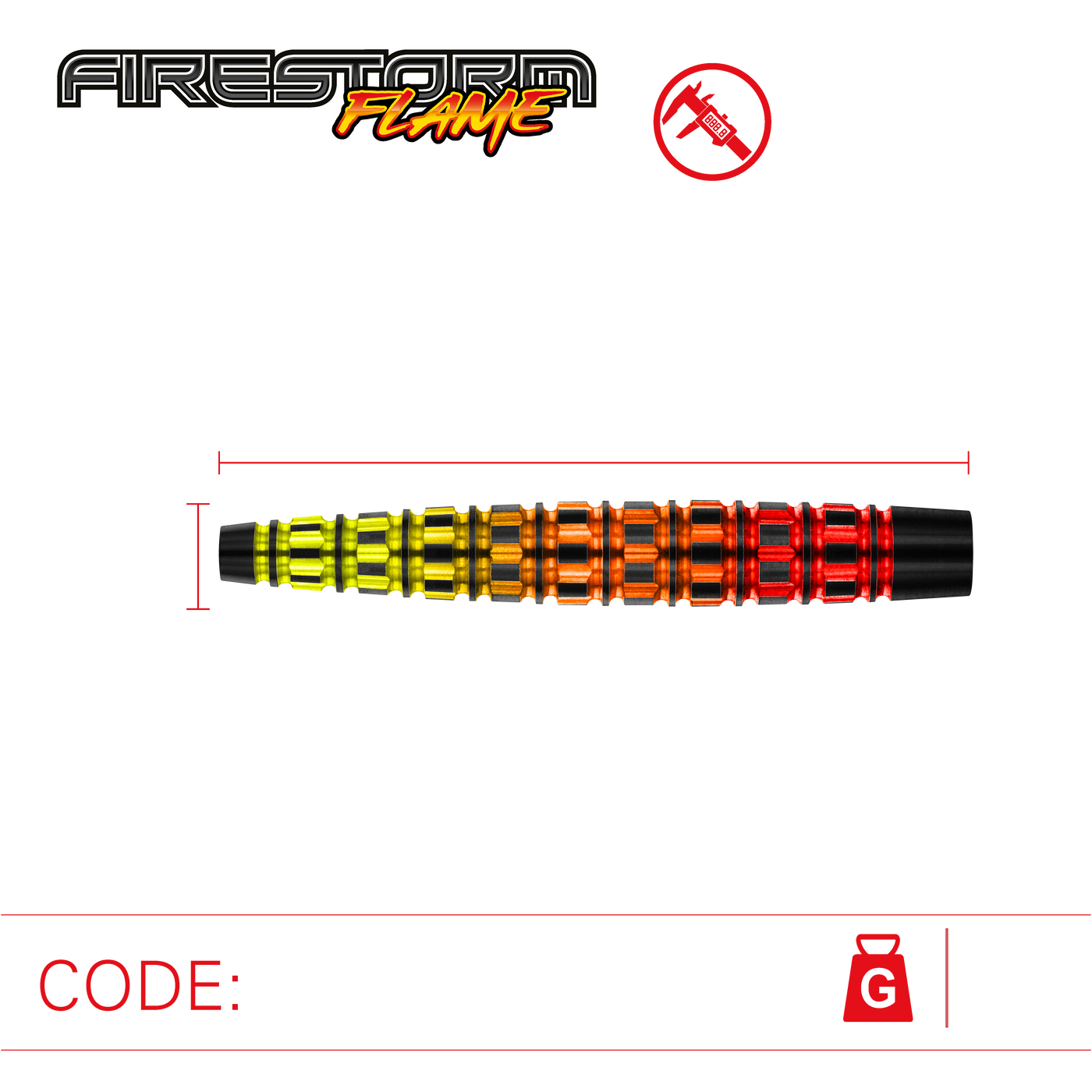 WINMAU FIRESTORM FLAME TORPEDO 90% - Steel Tip