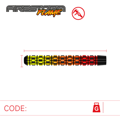 WINMAU FIRESTORM FLAME STRAIGHT 90% - Steel Tip