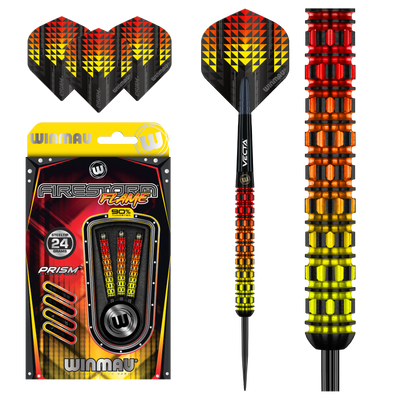 WINMAU FIRESTORM FLAME STRAIGHT 90% - Steel Tip