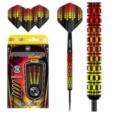 WINMAU FIRESTORM FLAME STRAIGHT 90% - Steel Tip