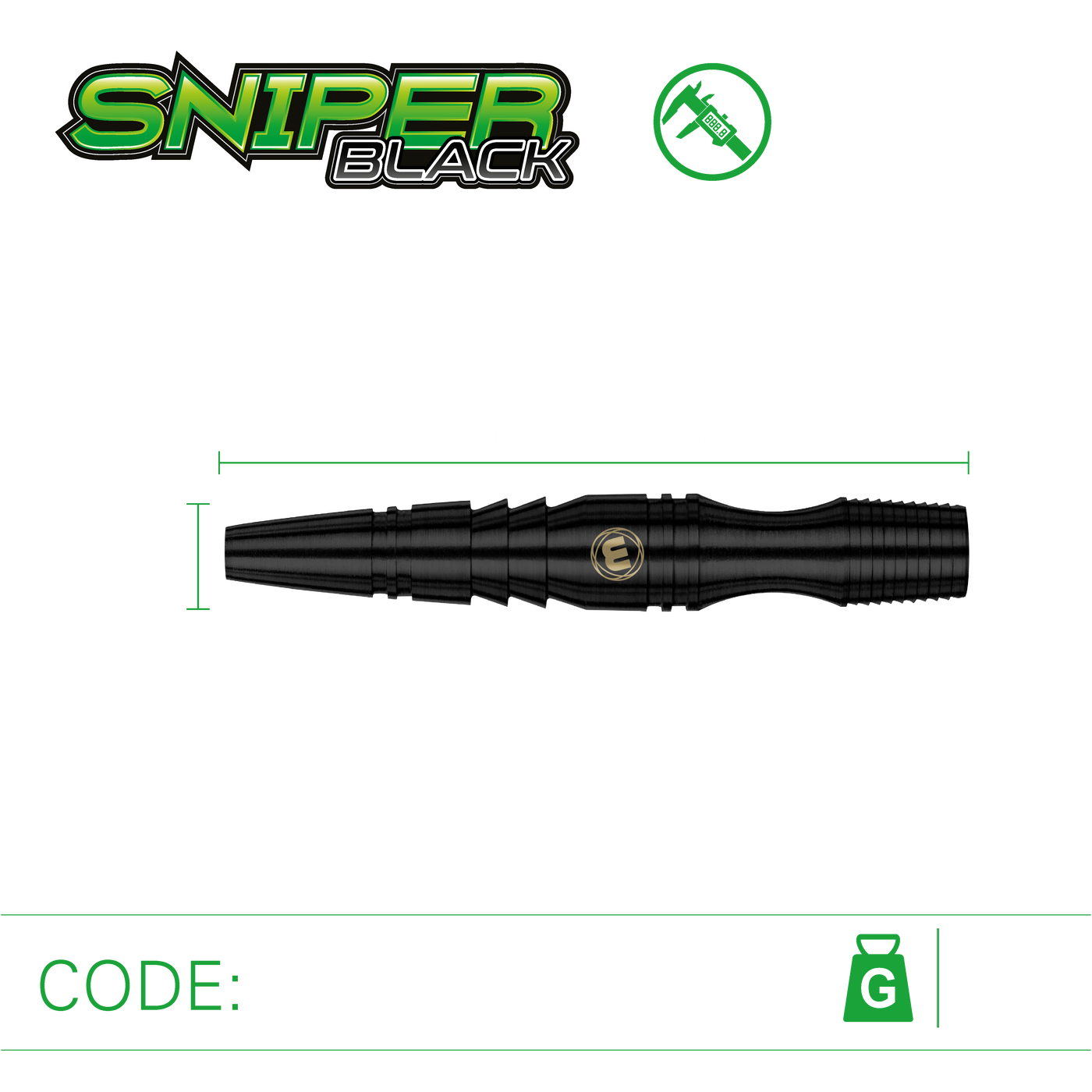 WINMAU SNIPER BLACK 90% - Steel Tip