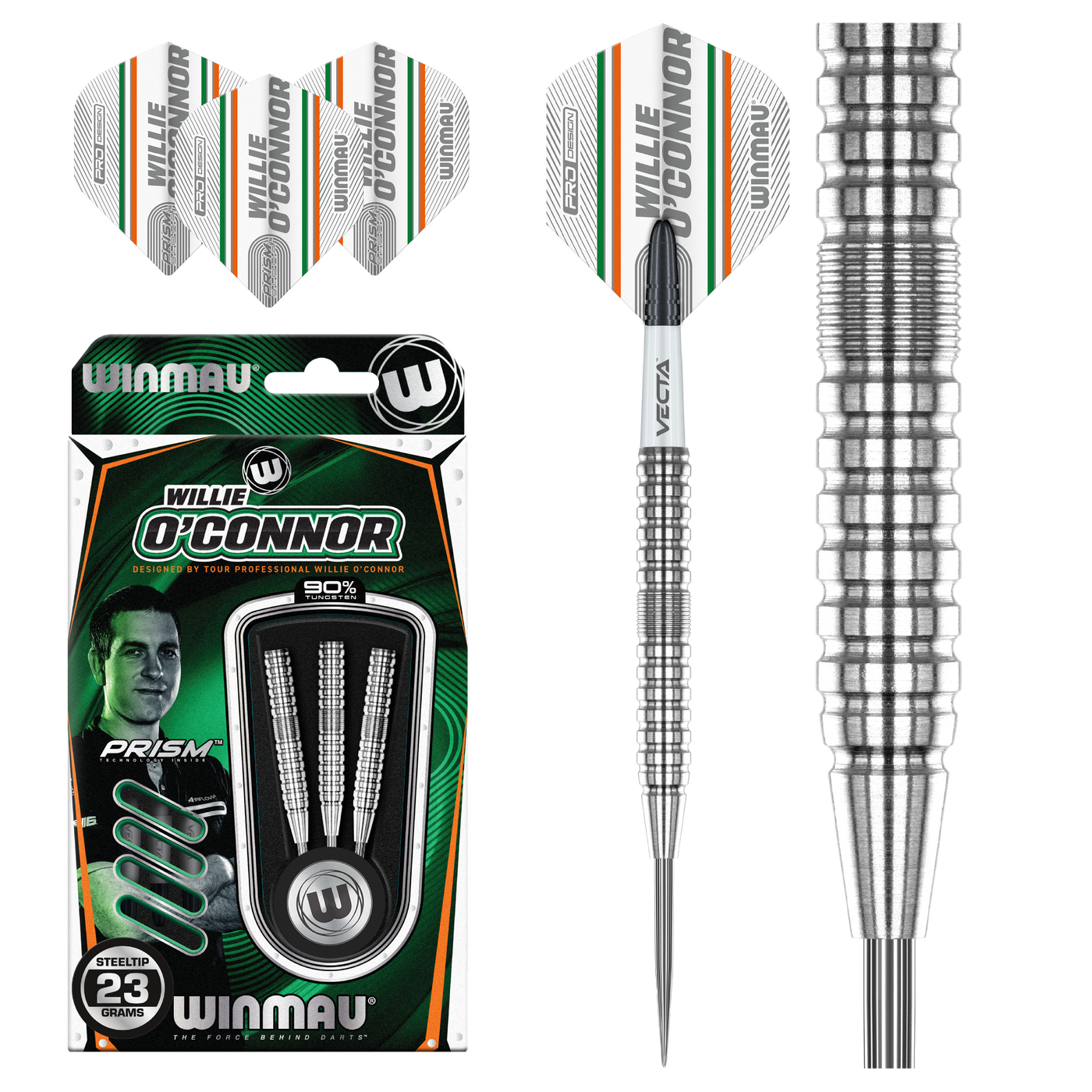 WINMAU WILLIAM WILLIE "THE MAGPIE" O'CONNOR 90% - Steel Tip