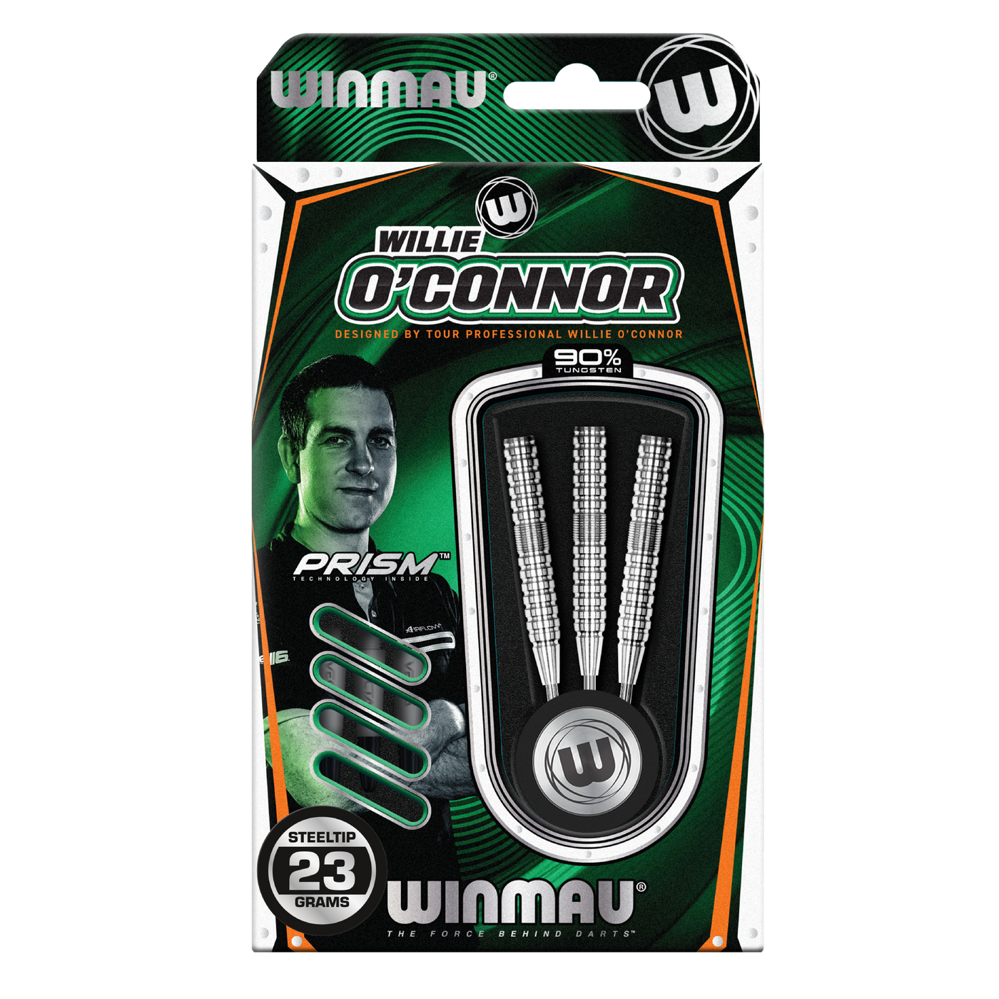 WINMAU WILLIAM WILLIE "THE MAGPIE" O'CONNOR 90% 23g - STEEL TIP