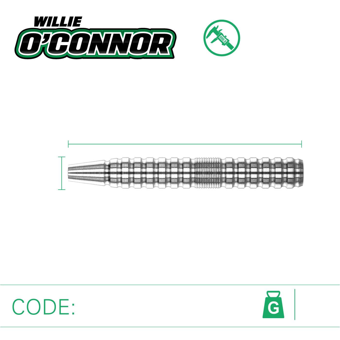 WINMAU WILLIAM WILLIE "THE MAGPIE" O'CONNOR 90% - Steel Tip