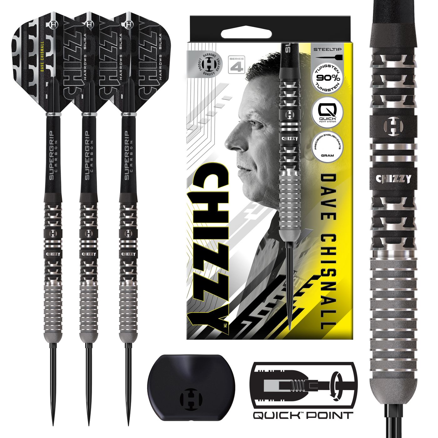 Harrows Dave "Chizzy" Chisnall S4 Quick Point 90% - Steel Tip
