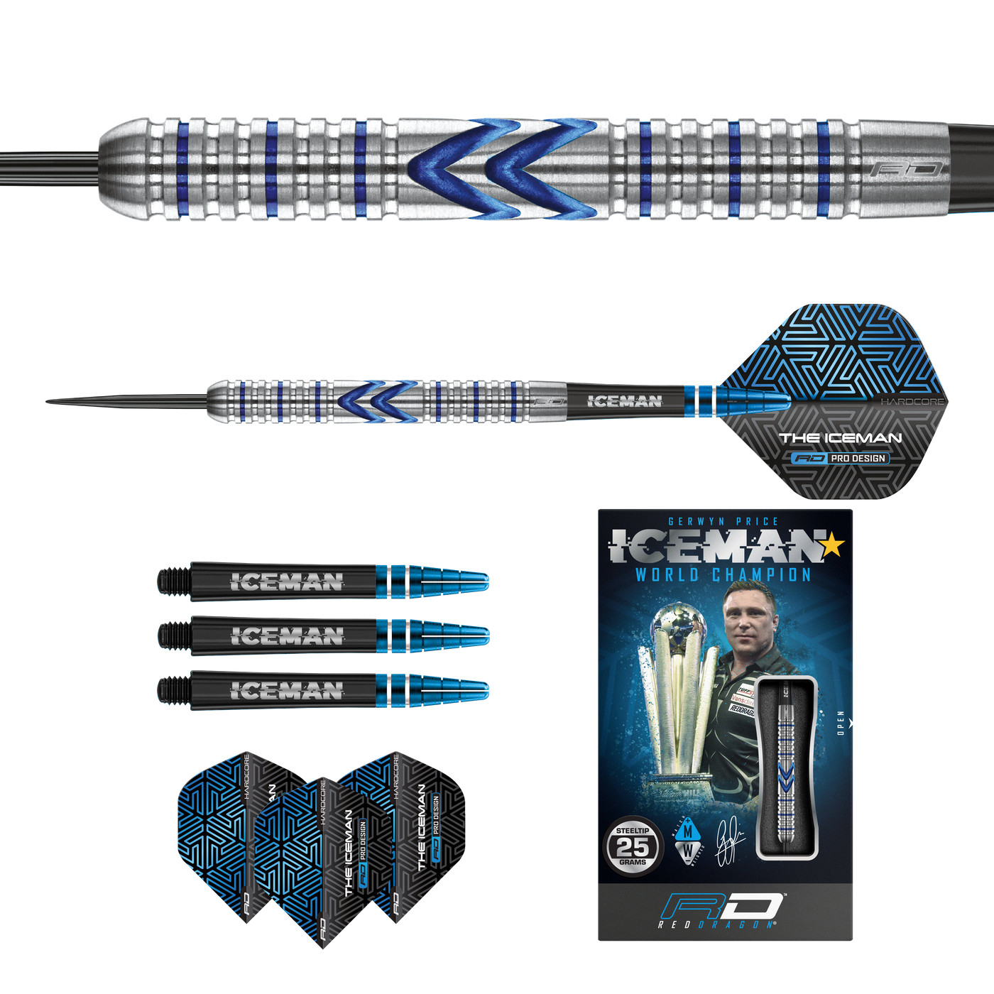 RED DRAGON GERWYN "THE ICEMAN" PRICE MIDNIGHT EDITION 90% - Steel Tip