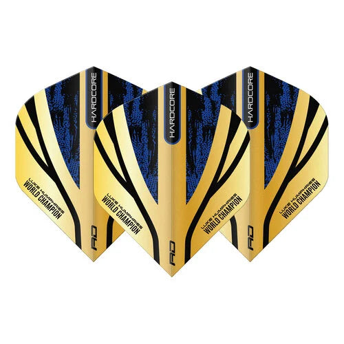 RED DRAGON LUKE HUMPHRIES GOLD HARDCORE PREMIUM STANDARD - DART FLIGHTS RED DRAGON