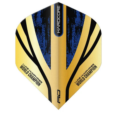 RED DRAGON LUKE HUMPHRIES GOLD HARDCORE PREMIUM STANDARD - DART FLIGHTS RED DRAGON