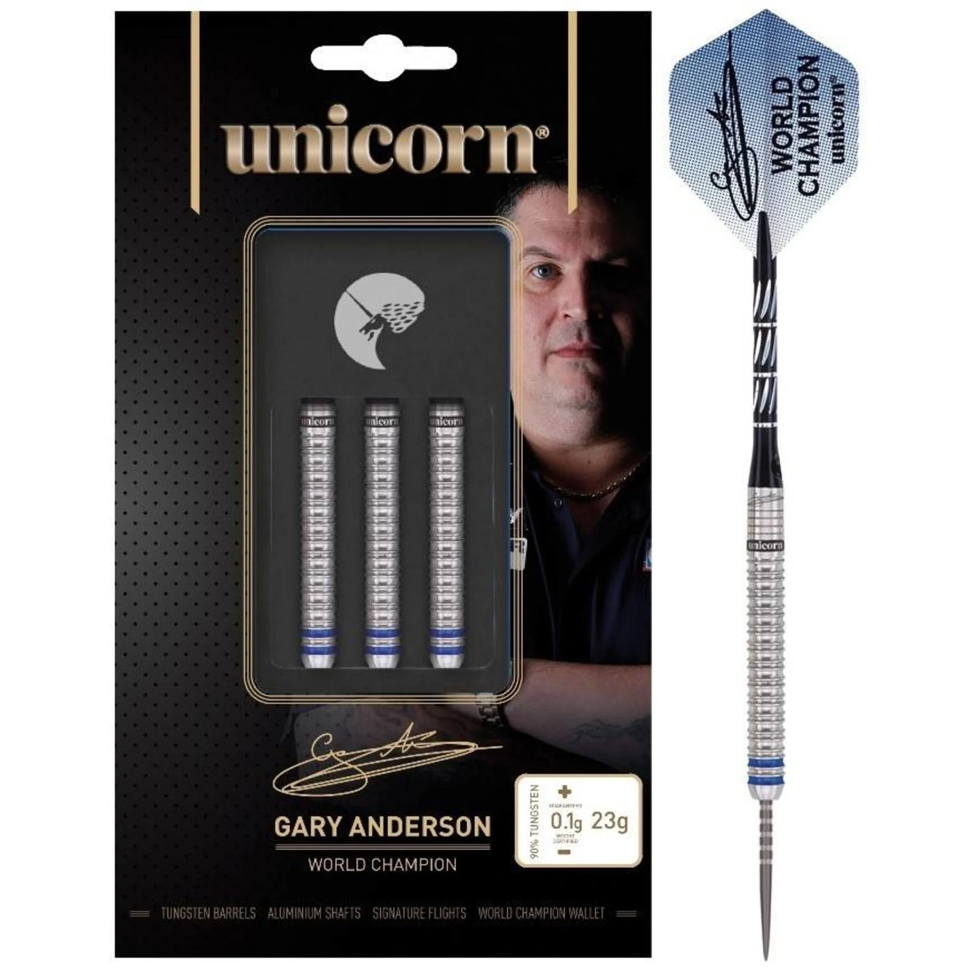 UNICORN GARY ANDERSON W.C. PHASE 3 90% - DARTPIJLEN UNICORN