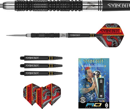 Peter Wright Snakebite 3 Flights Red Dragon - darts flights